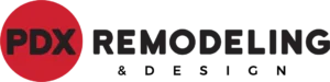 pdx remodeling and design logo horizontal length and position
