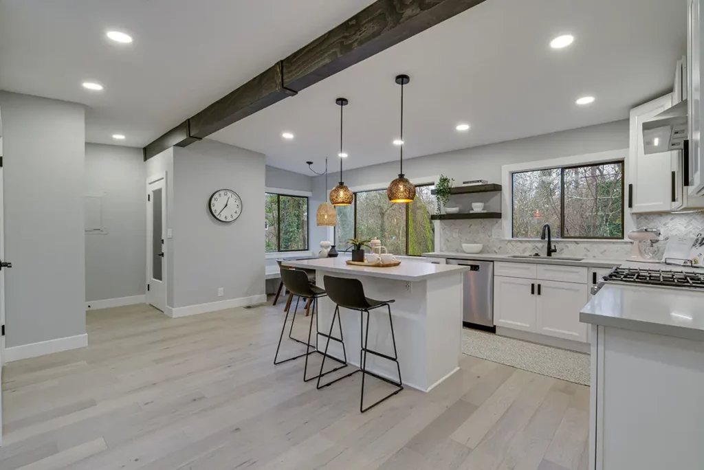 a photo of a kitchen remodel done on SW Rambler St, in Portland, Oregon