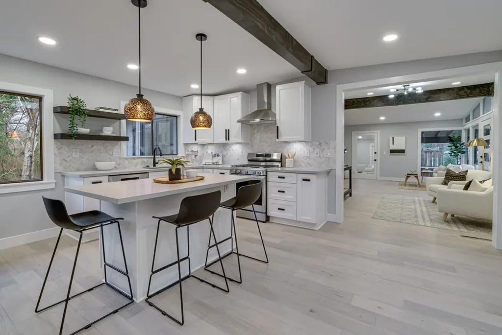 a photo of a kitchen remodel done on SW Rambler St, in Portland, Oregon