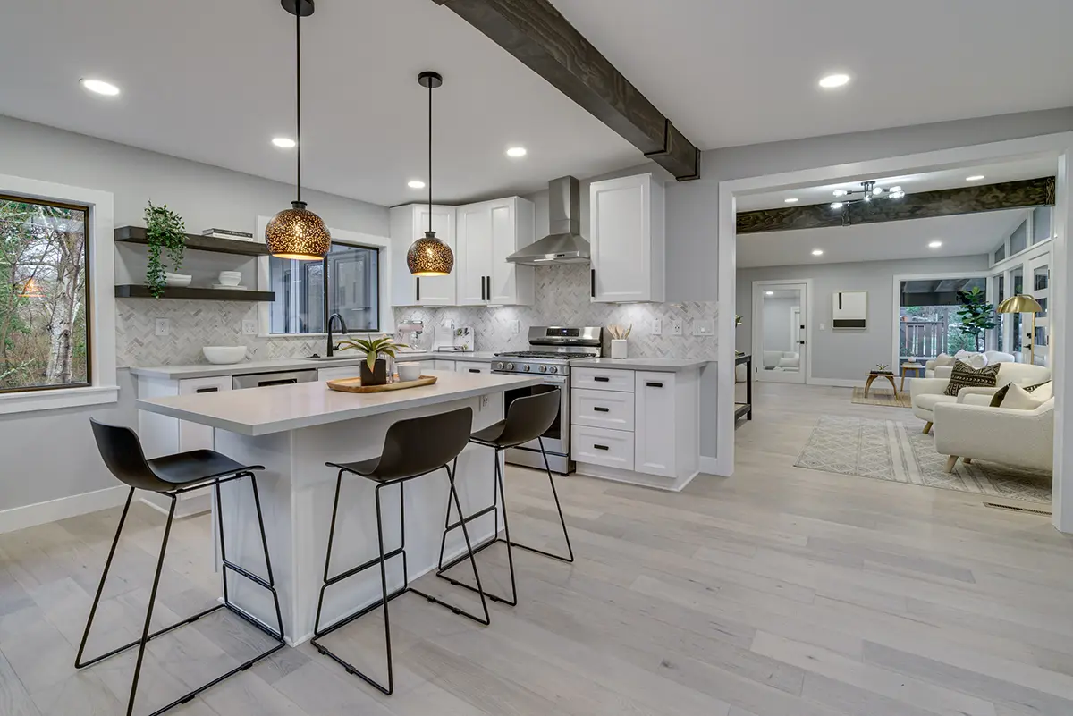 a photo of a kitchen remodel done on SW Rambler St, in Portland, Oregon