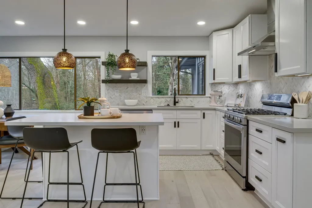 a photo of a kitchen remodel done on SW Rambler St, in Portland, Oregon