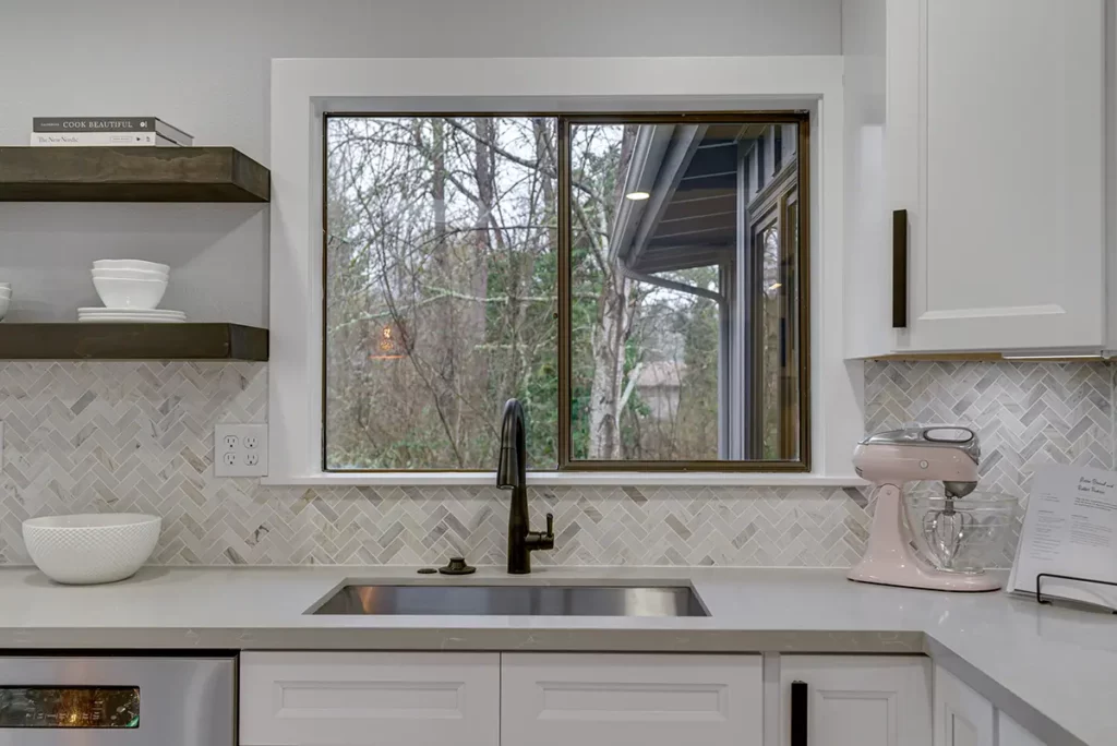 a photo of a kitchen remodel done on SW Rambler St, in Portland, Oregon