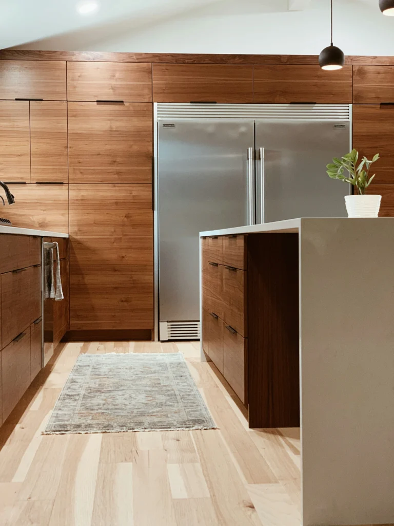 wood cabinets in a kitchen remdoel